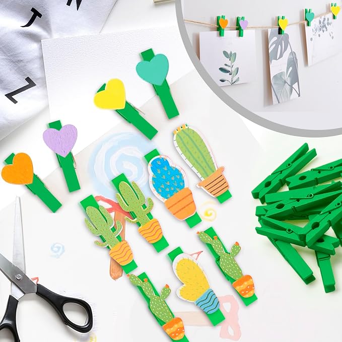 50PCS Colored Wooden Clothespins 2.9 Inch Color Clothes Pins - Image 5