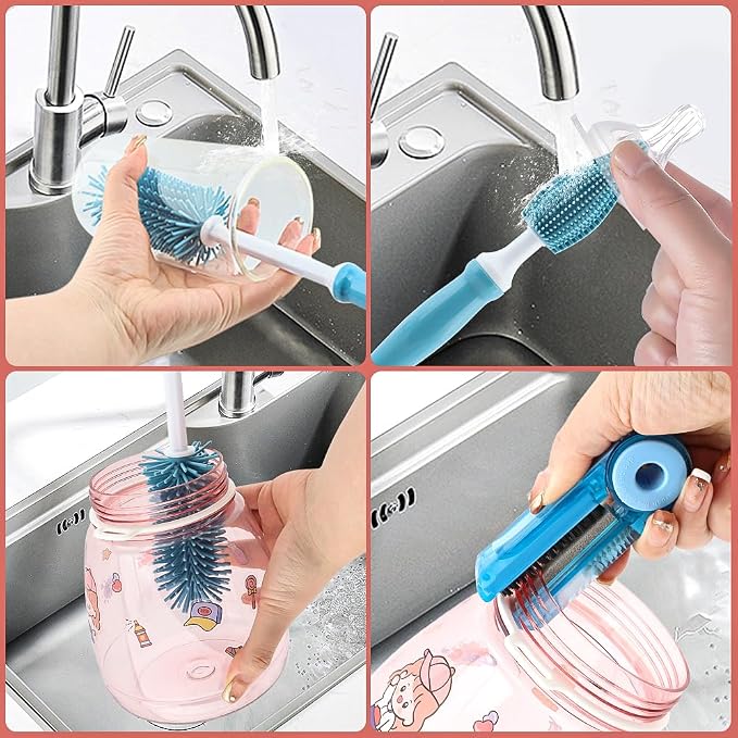 4Pcs Cup Cleaning Kit with Extra Long Straw Cleaner Brush, 4 in 1 Bottle Gap - Image 6
