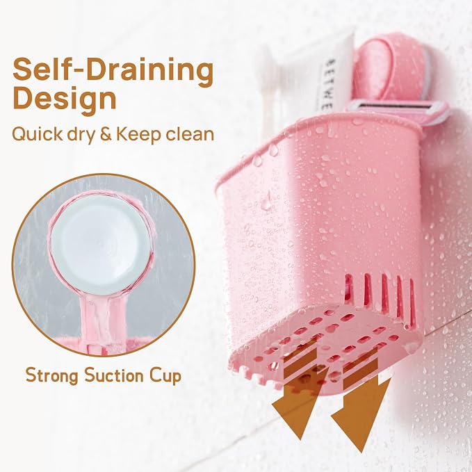 Powerful Suction Cup Toothbrush Holder, Drill-Free Wall Shower Holder - Image 3