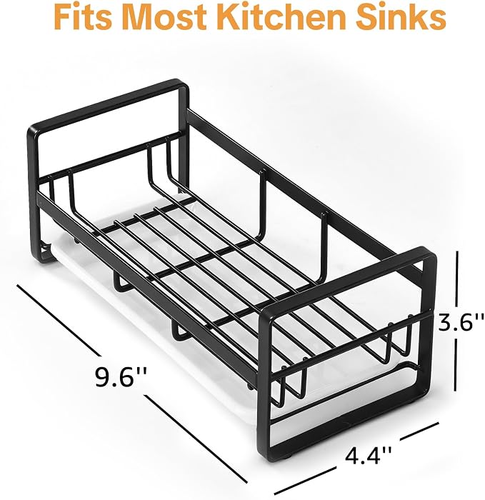 HULISEN Large Kitchen Sponge Holder, 304 Stainless Steel Sink Caddy - Image 6