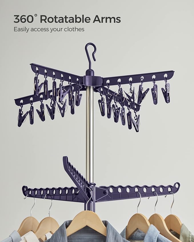 SONGMICS Clothes Drying Rack, 72.8-Inch Drying Rack, 3 Rotatable Arms | - Image 8