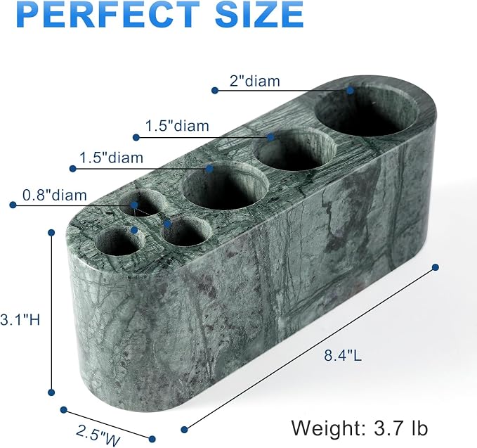 BCS Toothbrush Holder for Bathrooms, 6 Slots Marble Toothbrush Organizer - Image 5
