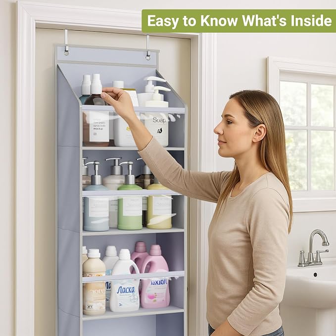 AOODA 4 Pack Over the Door Organizer, Large Capacity Closet Door Hanging - Image 5