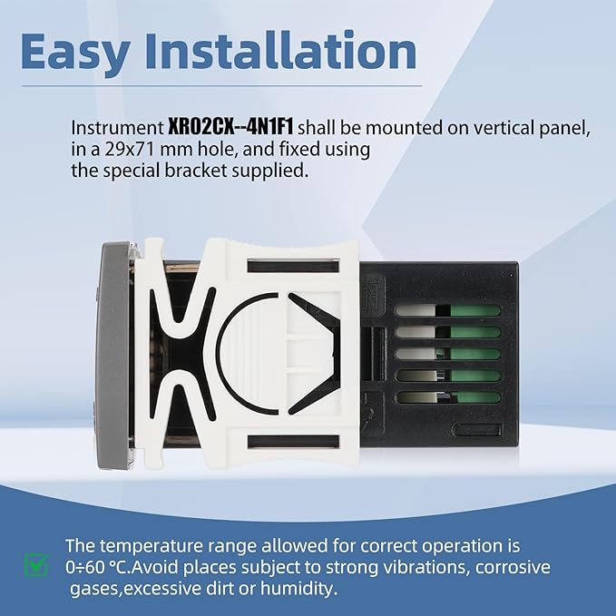 for Dixell XR02CX-4N1F1 Temperature Controllers, Programmable Digital Thermostat with Sensor Probe Fit for 120V 50-60hz Commercial Refrigerators/Freezer (Includes Mounting Hardware)