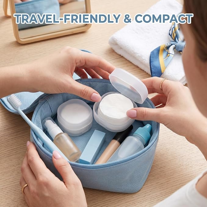 2 Pcs Portable Cotton Round Holder, Small White Plastic Cotton Pad Dispenser - Image 5