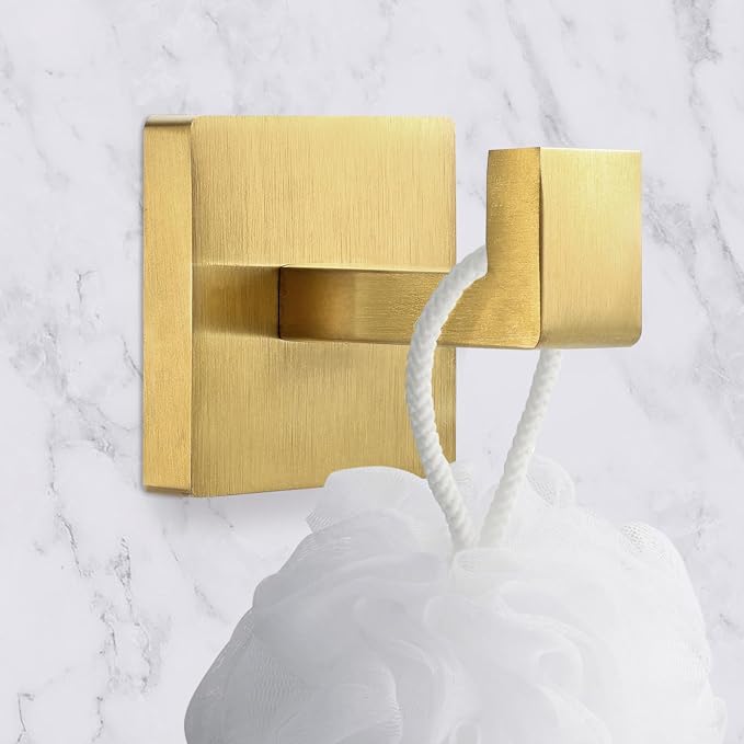 IBosins 4-Pack Towel Hooks Hand Towel Holder Bathroom Robe Hanger Gold | - Image 2