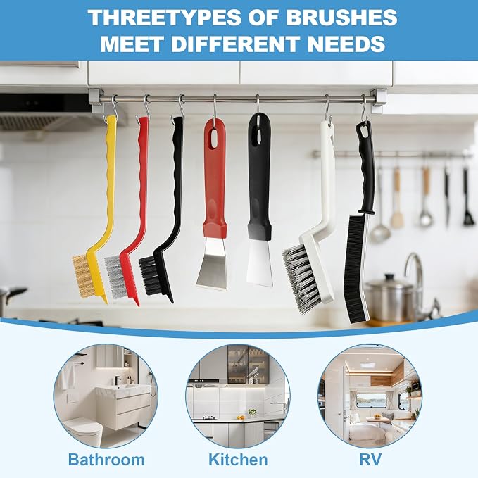11Pcs V-Shaped Grout Cleaning Brush Set, - Image 6
