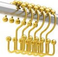 Titanker Shower Curtain Hooks Rings Gold, Metal Double Glide Shower Hooks Rings by Titanker