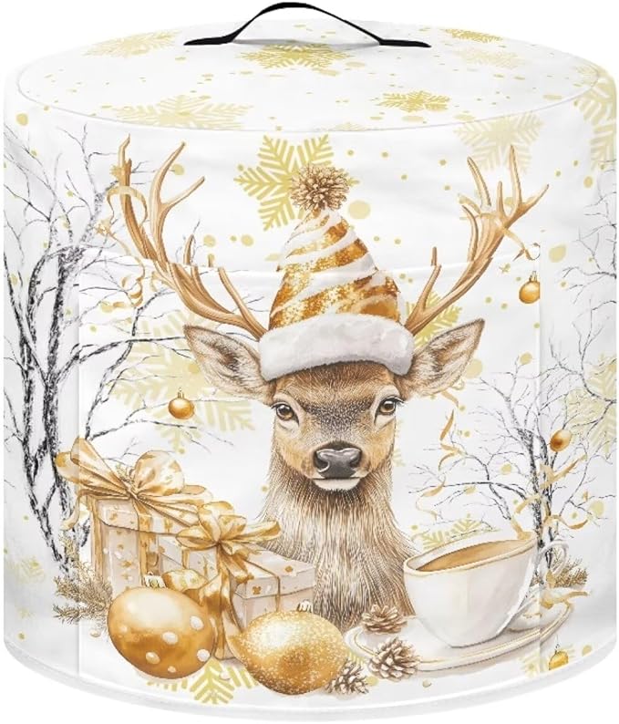 Golden Elk Dust Cover for Kitchen Instant Pot Accessories Appliance Cover Quart Pressure Cooker Air Fryer Rice Cooker Kitchen Appliance Dust Covers with Storage Pockets Size S