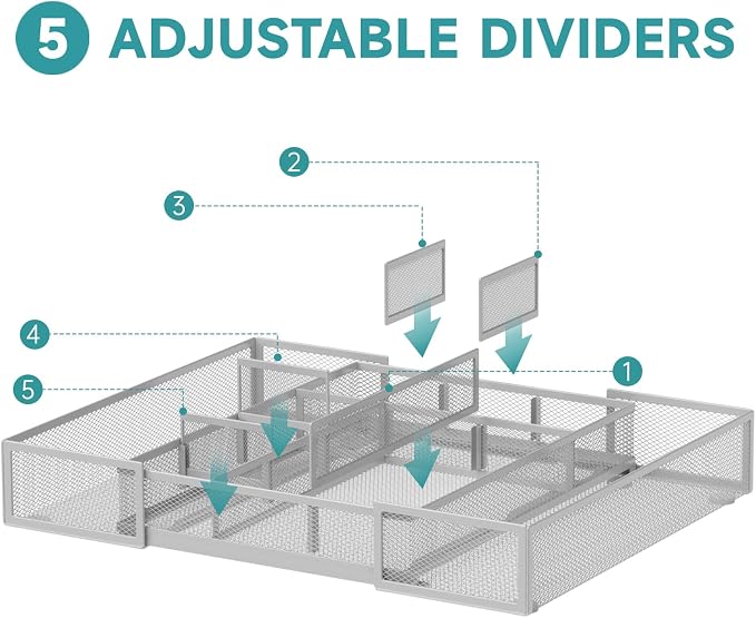 Expandable Desk Drawer Organizer, 10 Adjustable Compartments, expands from 8.74 - Image 4