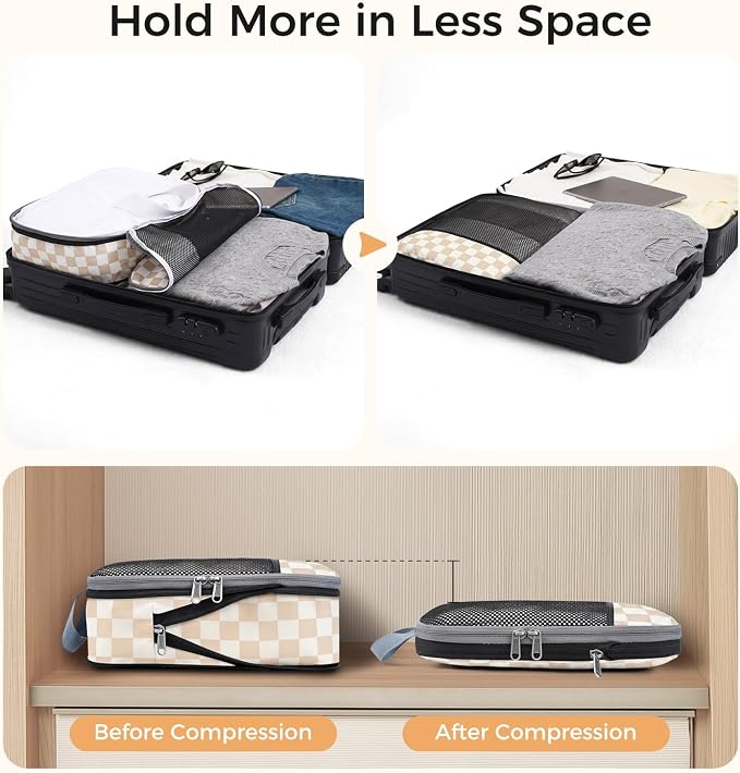BAGAIL 4 Set/6 Set/8 Set Compression Packing Cubes Travel Accessories - Image 3