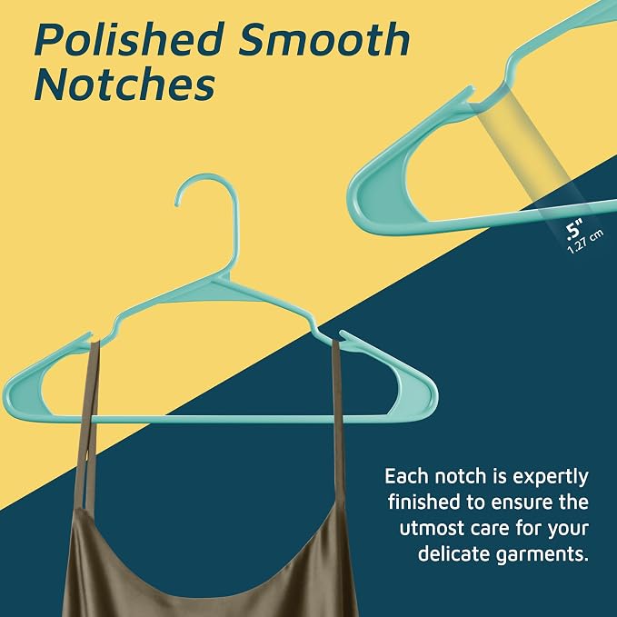 Lifemaster Plastic Clothes Hangers – Heavy Duty Hanger Set, - Image 7