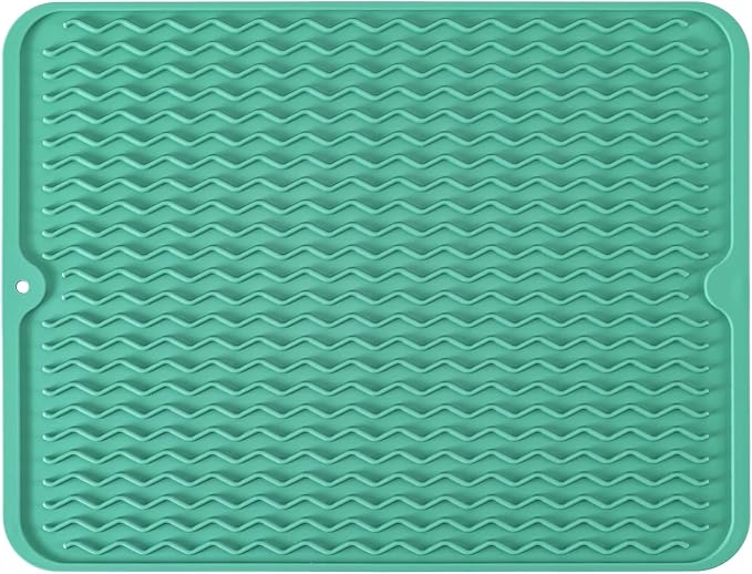 Silicone Dish Drying Mat, Non-Slip Easy Clean Sink Mat, Large Heat-resistant by MODENGKONGJIAN