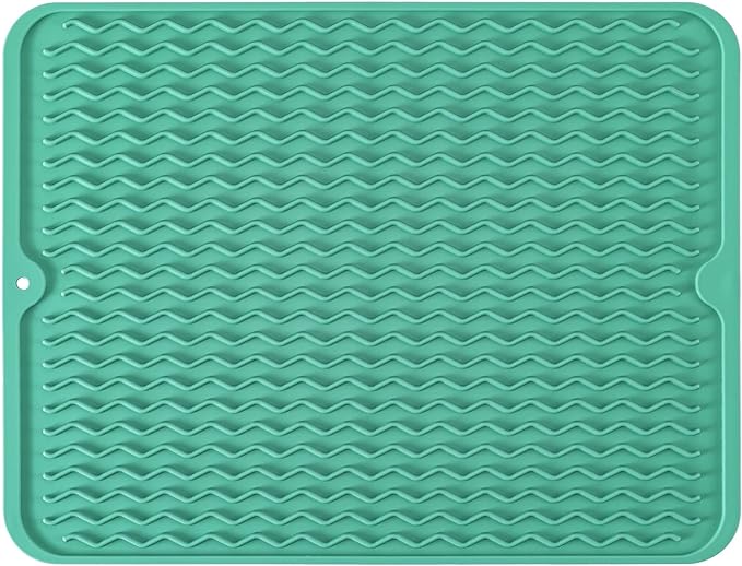 Silicone Dish Drying Mat, Non-Slip Easy Clean Sink Mat, Large Heat-resistant by MODENGKONGJIAN