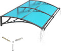 Awning for Door Entrance with Drainage Sink,40x60 Inch Awnings for Doors,Window Canopy Exterior with Plastic Steel Bracket,Polycarbonate Cover,UV,Rain,Snow Protection for House,Porch,Patio,Deck