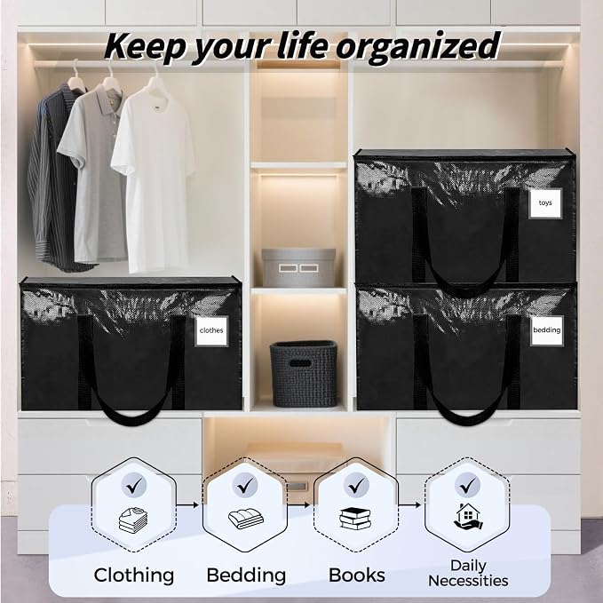 8 Pack Extra Large Clothes Storage Bins - Image 7