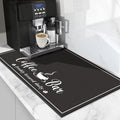 CooRug Fashion Coffee Mat, Dish Drying Mat 16" x 24" Black | Hide Stain by CooRug