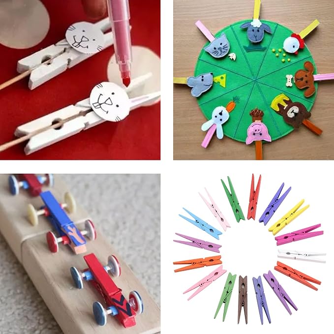 100pcs Colored Clothespins Wooden Heavy Duty Clothes Pins - Image 5