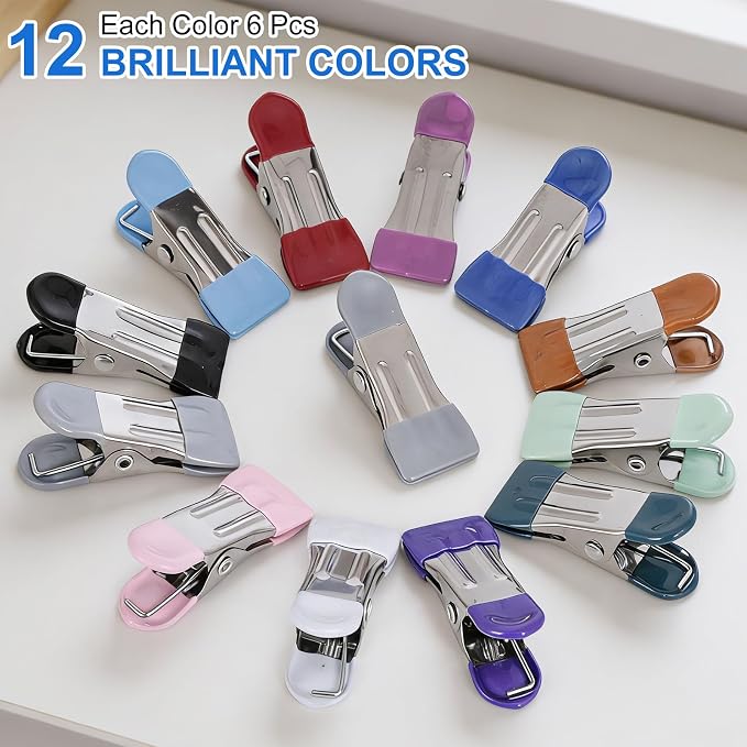 Clothes Pins Heavy Duty 72 Pack, Metal Clothespins Strong Grip, Chip Clips - Image 3