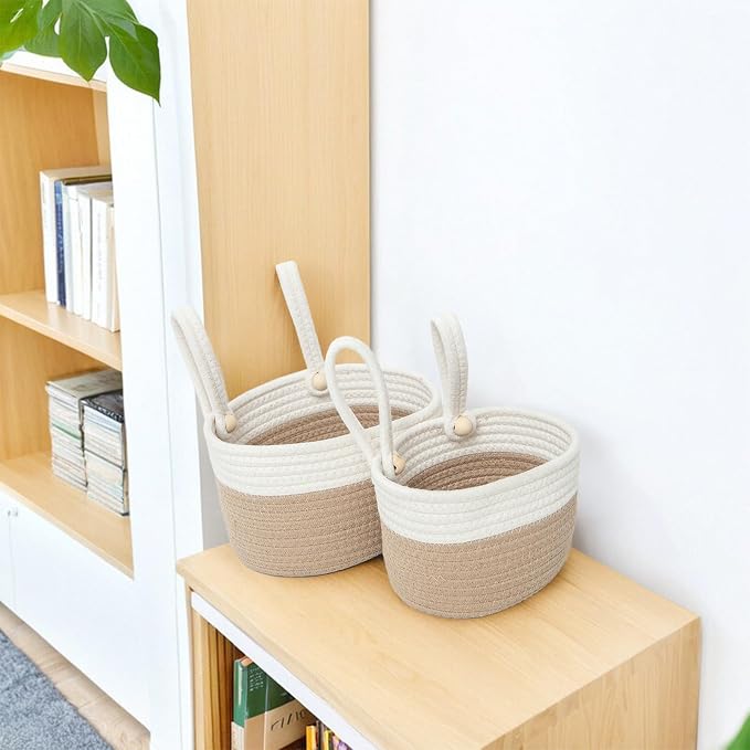 YAHUAN Cotton Hanging Basket for Organizing Hanging Wall Basket - Image 5