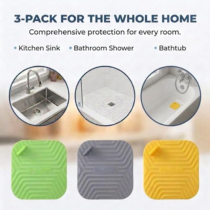 3 Pack 5.9 x 5.9 Bathtub Drain Stopper Covers - Image 4
