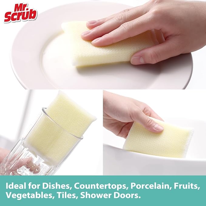 Sponges Kitchen Scrub Dish Sponge Scouring Pad, 6 Pack Cleaning Brush - Image 5