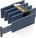 SpaceAid Bamboo 4 Pack Dresser Drawer Dividers, 4.65“ High Adjustable 12.5“-17” by SpaceAid