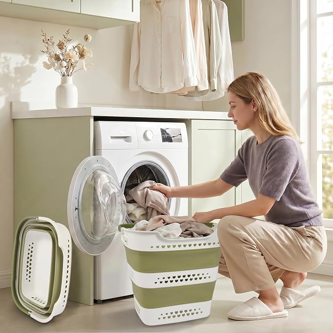 2 Pcs 42L/11.2 Gal Collapsible Laundry Basket - Image 2