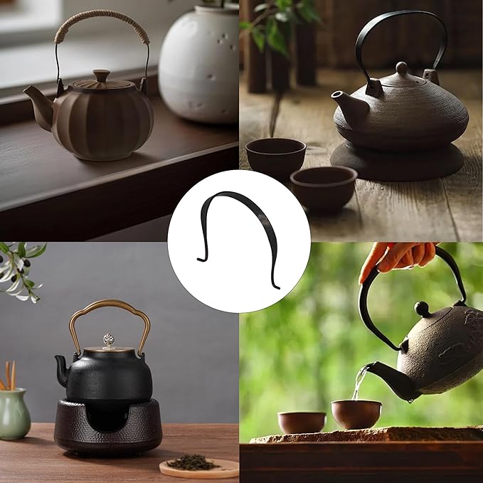 2PCS 3" U-Shape Stainless Steel Teapot Handle, Bronze External Buckle Replacement Handle for Ceramic Pottery Teapot Kettle Accessories