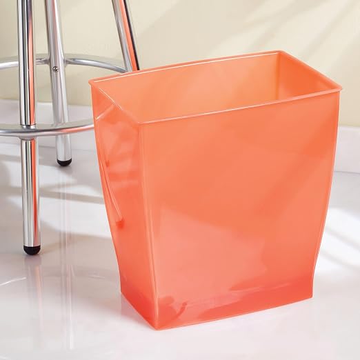 iDesign Small Plastic Bathroom Trash Can, Slim Rectangle Garbage Bin - Image 5