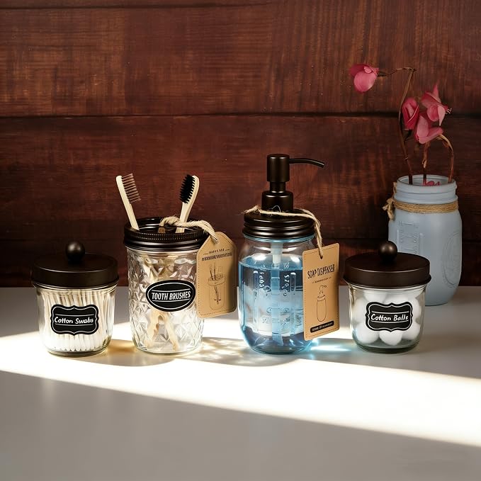 Amolliar Mason Jar Liquid Soap Dispenser, Lotion Dispenser | Rustproof - Image 6