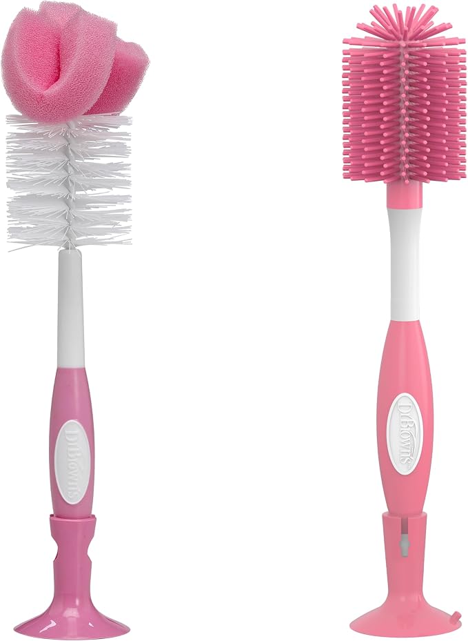 Dr. Brown's Reusable Sponge Baby Bottle Cleaning Brush + Soft Touch Bottle Brush - Image 3