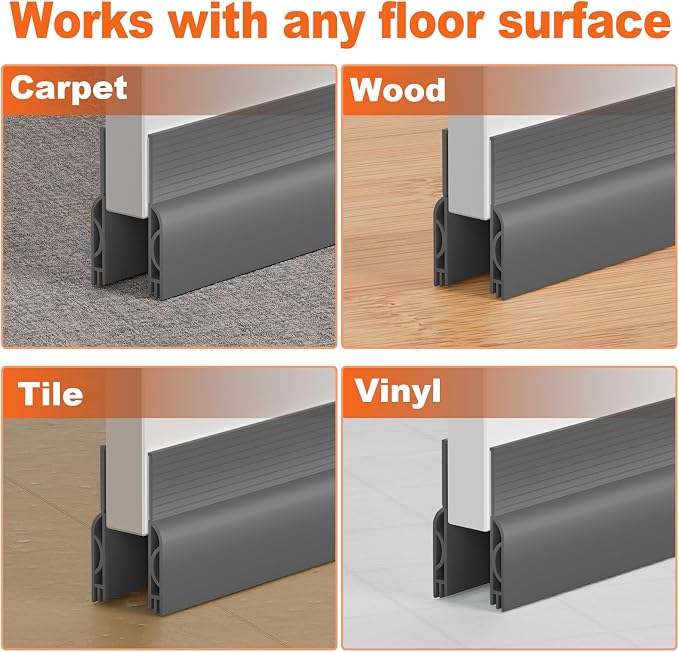 Door Draft Stopper, Door Sweep for Bottom of Door, Weather Stripping Door Seal - Image 9