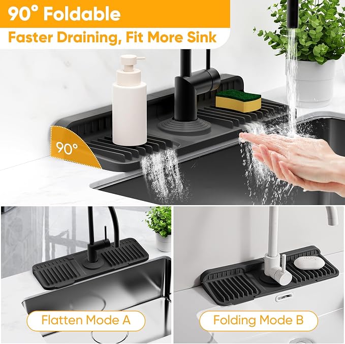 14.6 inch Faucet Mat for Kitchen Sink Splash GuardKitchen Sink Faucet Mat - Image 6