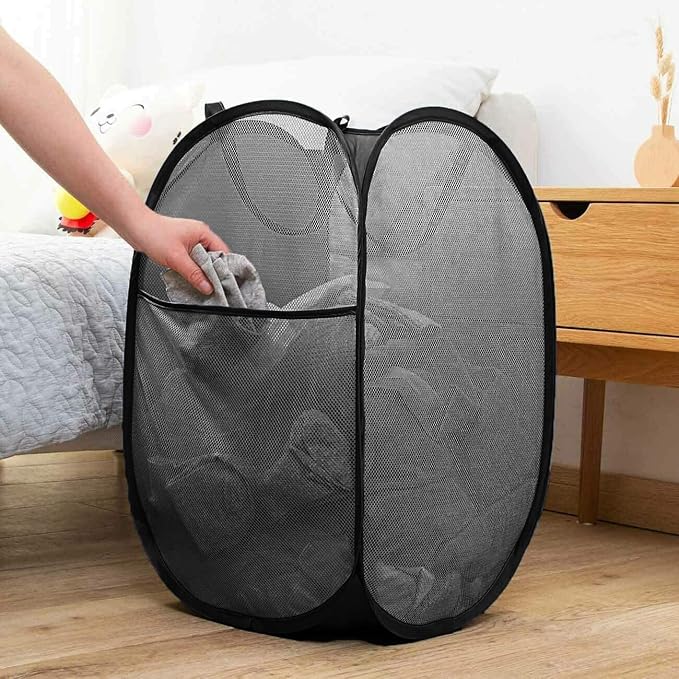 Pop Up Laundry Hampers, Collapsible Mesh Laundry Baskets - Image 9