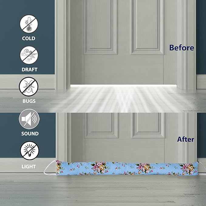 2 Pack 40 Inch 4 Inch Wide Under Door Blocker Door Draft Stopper, Bottom - Image 3