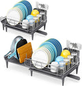 TOOLF Large Dish Rack for Kitchen Counter, 16.7-26.8in, Stainless Steel by TOOLF