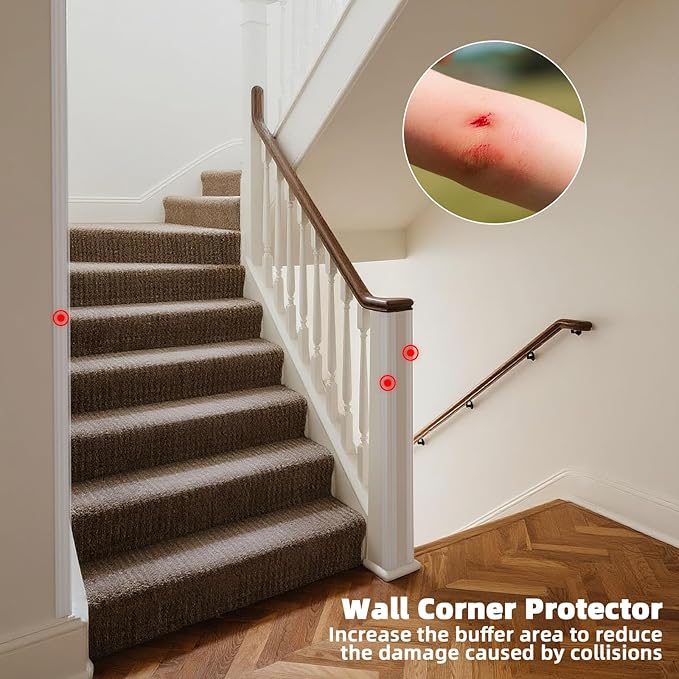 Wall Corner Protector & Edge Guard，Peel and Stick Wall Trim Moulding Inside & Outside Corner Molding Trim Caulk Strip, Self Adhesive Trim for Wall Edge,Ceiling,Countertop, 2.36” W x20’ L，Clear