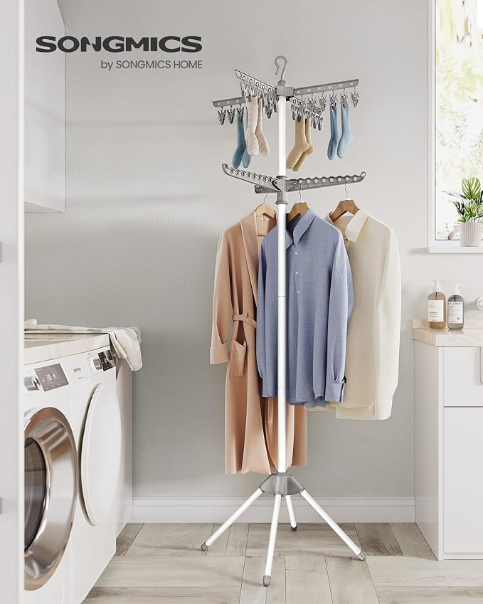 SONGMICS Clothes Drying Rack, 72.8-Inch Drying Rack, 3 Rotatable Arms | - Image 2