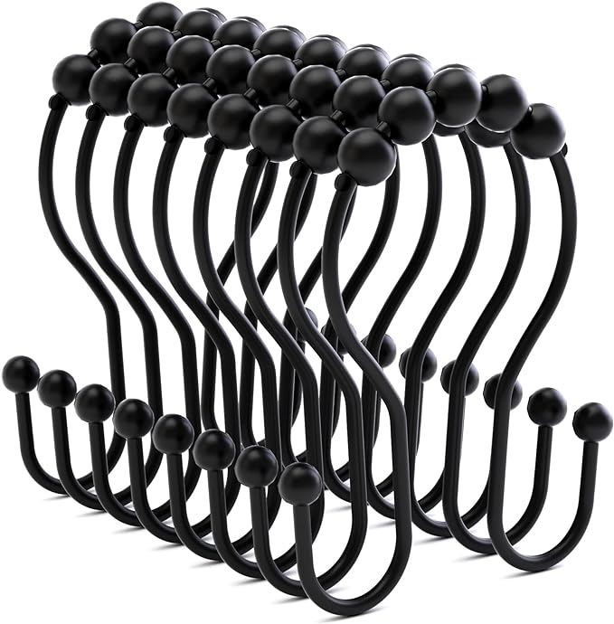 Bathway Shower Curtain Hooks Shower Curtain Rings Black Shower Curtain Hooks by Bathway