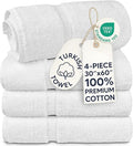 Chakir Turkish Linens 100% Cotton 4-Pack Bath Towels 30x60, 30x60 Extra Large by ChakirTurkishLinens