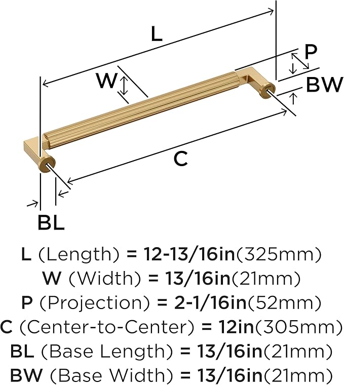 Amerock Ballard 12 inch (305mm) Center-to-Center Champagne Bronze Appliance Pull, BP37650CZ