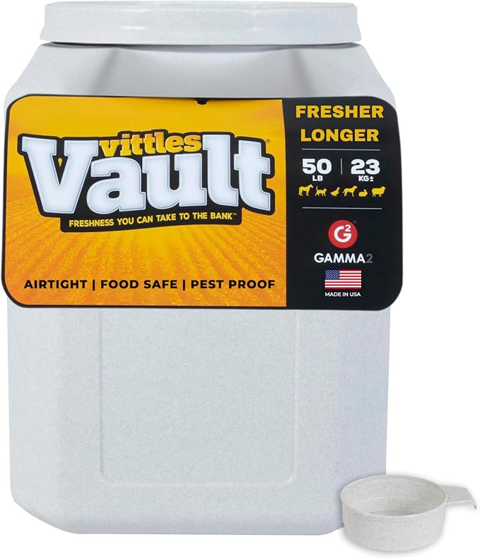 Vittles Vault Airtight Pet Food Storage Container + Scoop, Fits Up to 50lbs | by Gamma2