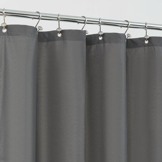 ALYVIA SPRING Extra Long Fabric Shower Curtain or Liner Dark Gray by ALYVIASPRING