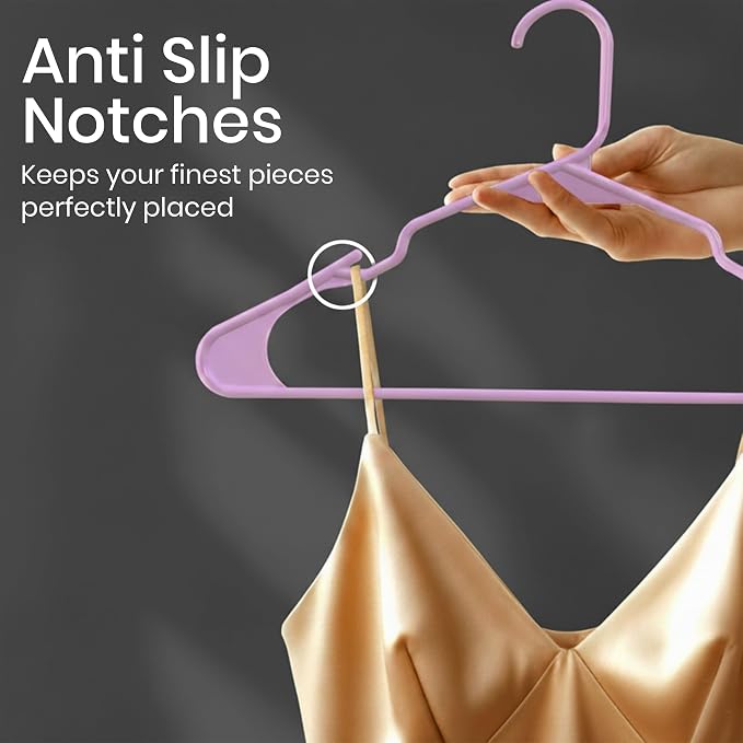 Utopia Home Plastic Hangers 50 Pack – Space Saving Clothes Hanger Pink | - Image 3