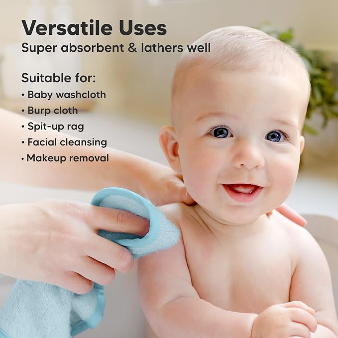 6-Pack Baby Washcloths, Soft Absorbent Washcloths - Image 6
