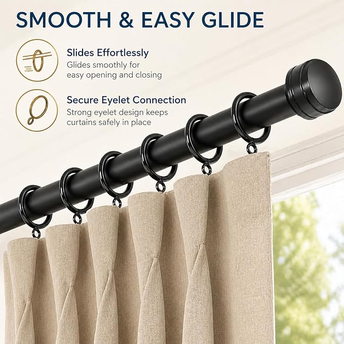 60 Pack Black Curtain Rings - Image 7