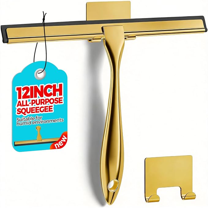 12" Shower Squeegee for Glass Doors, Tile Walls, Car Windows, New Home by ALFLOD