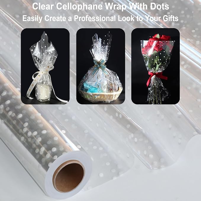 100 ftx34 in Extra Wide Clear Cellophane Wrap Roll - Image 4