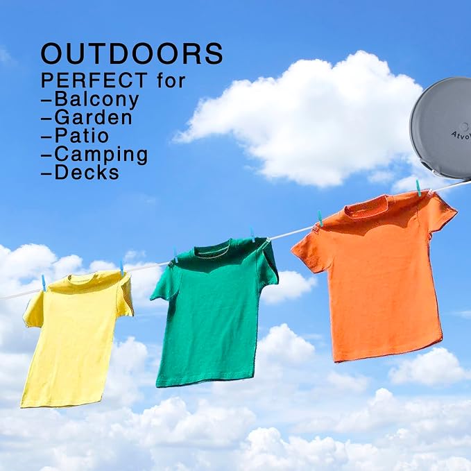 Retractable Clothesline Outdoor Heavy Duty Clothes Line Retracting Indoors - Image 2